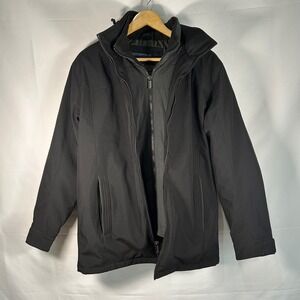Weatherproof Mens Black Full Zip Removable Hooded‎ Jacket/coat Size S